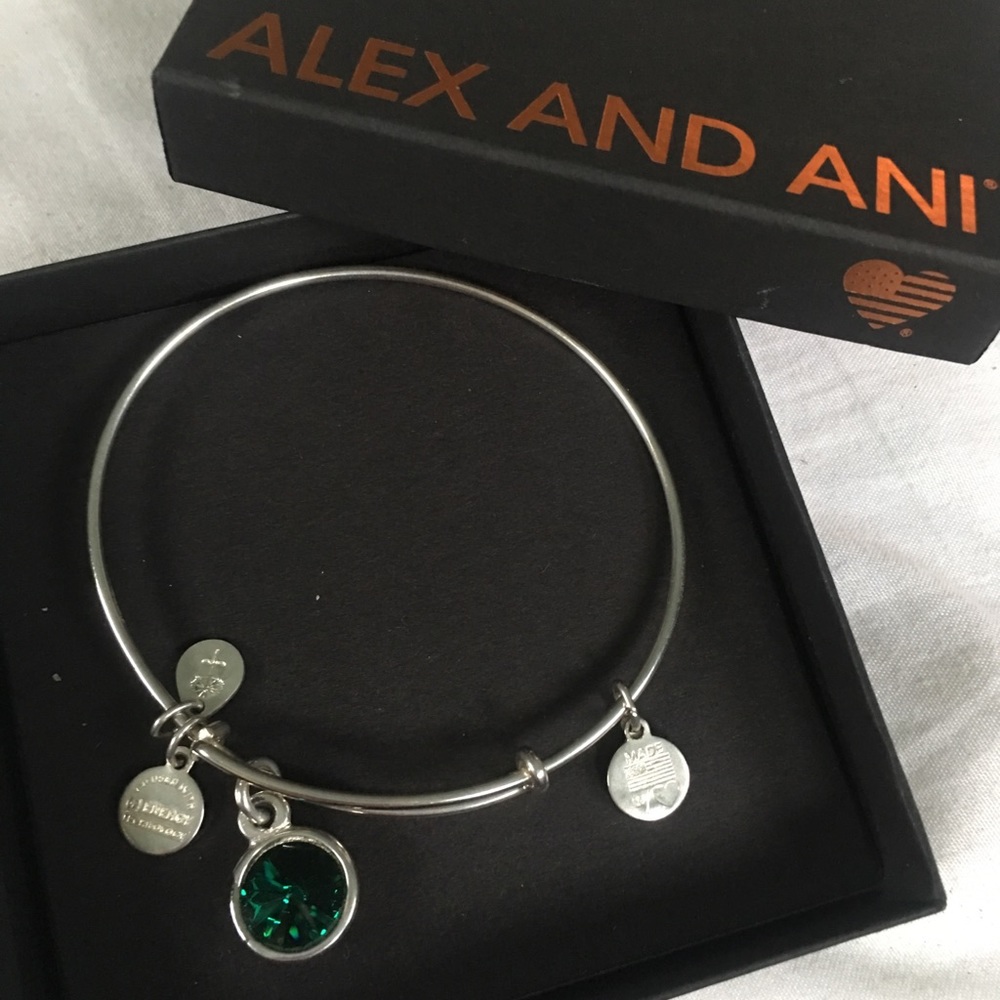 Alex and Ani May Emerald SS